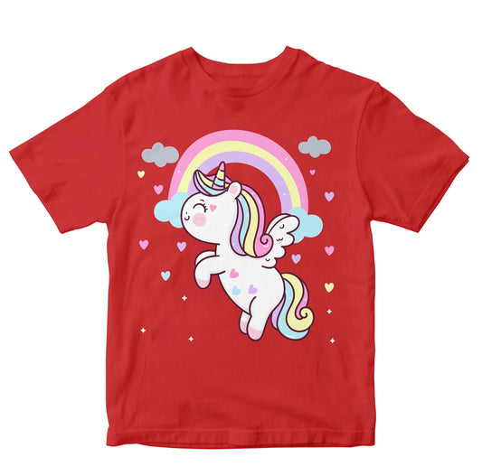 Cute Unicorn With Sweet Rainbow Toddler T-Shirts