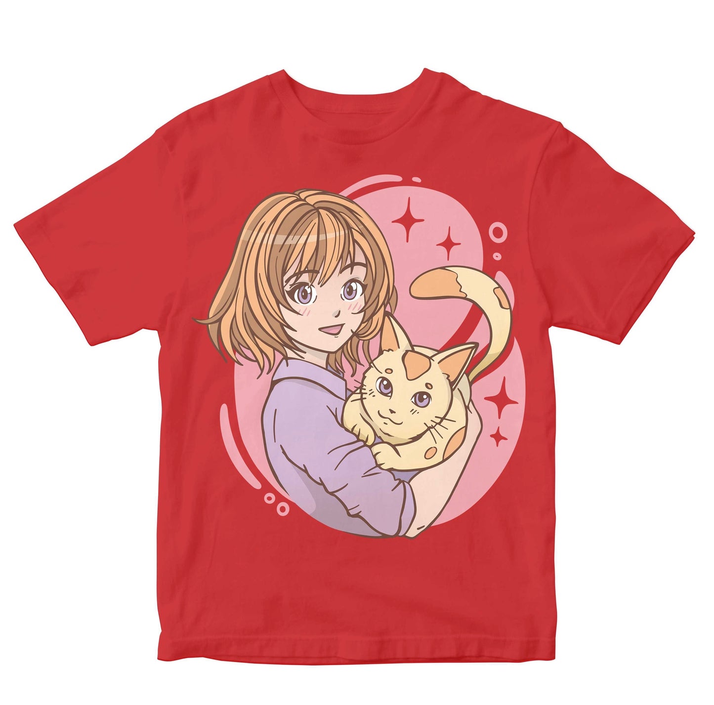 Anime Girl Hugging Cat Toddler