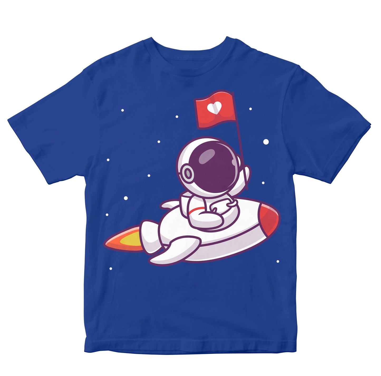 Cute Astronaut With Heart Flag Kids