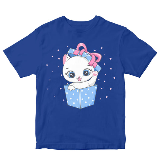 Happy Birthday Kitten In Box Cartoon Toddler
