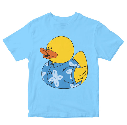 Cool Rubber Duck In Hawaiian T-Shirt Kids