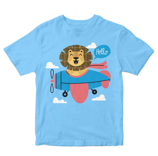 Cute Lion On A Plane Illustration Toddler