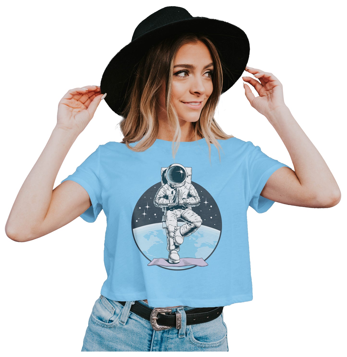 Astronaut - Yoga Pose Crop Top