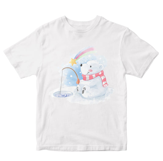 Cute Polar Bear Fishing Toddler T-Shirt