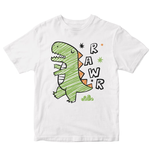 Cute Dino Rawr Illustration Toddler T-Shirts