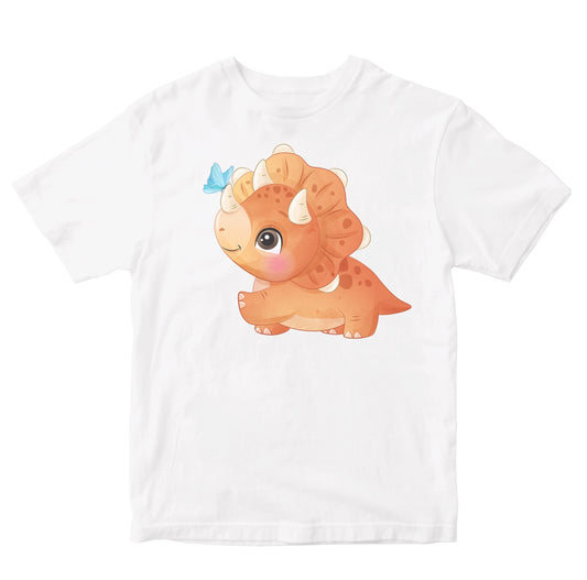 Triceratops Dinosaur With Butterfly Kids