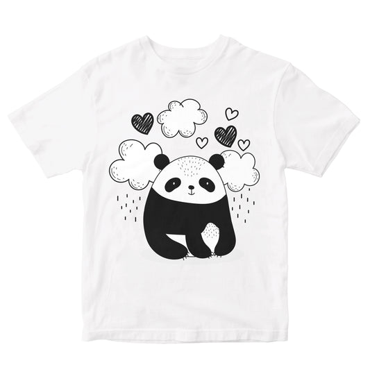 Cute Panda With Clouds & Hearts Sketch Toddler