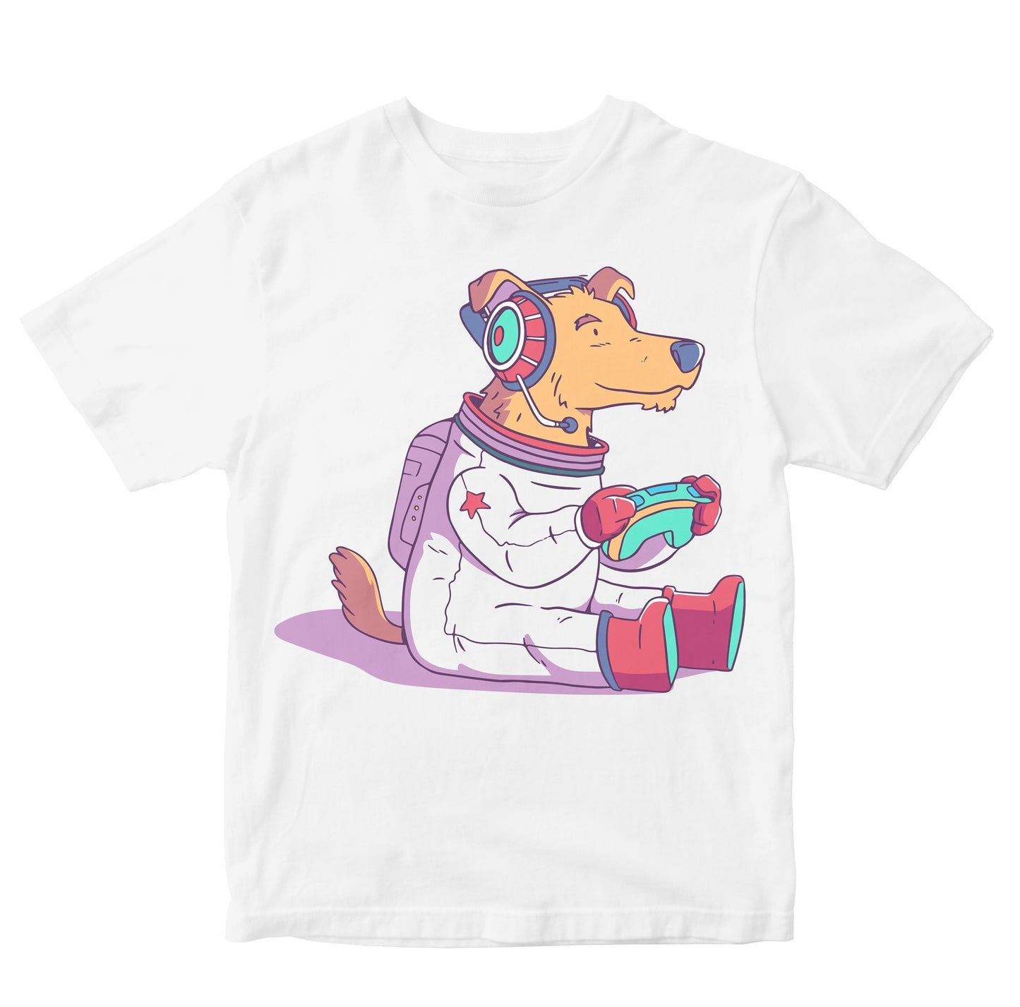 Cute Astronaut Gamer Dog Kids