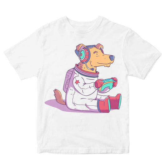Cute Astronaut Gamer Dog Kids