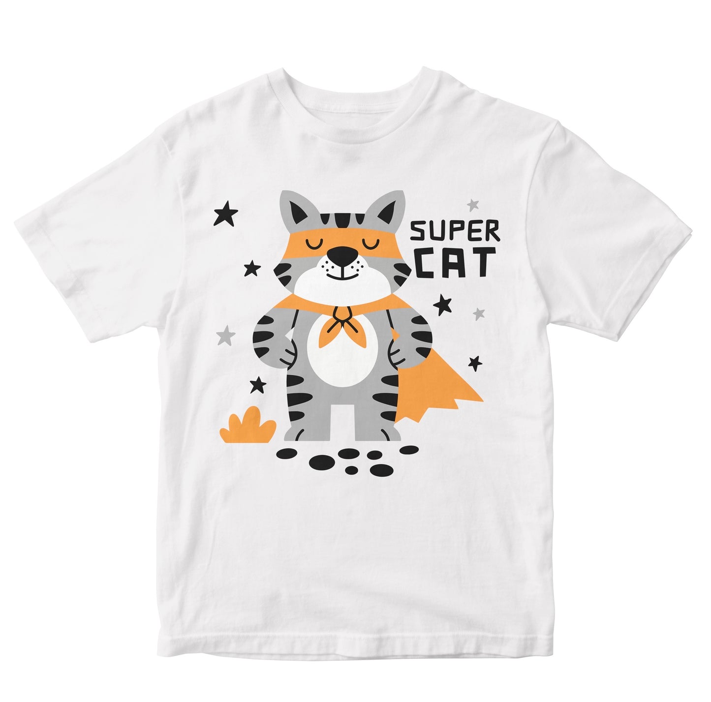 Cute Cat Superhero Illustration Kids