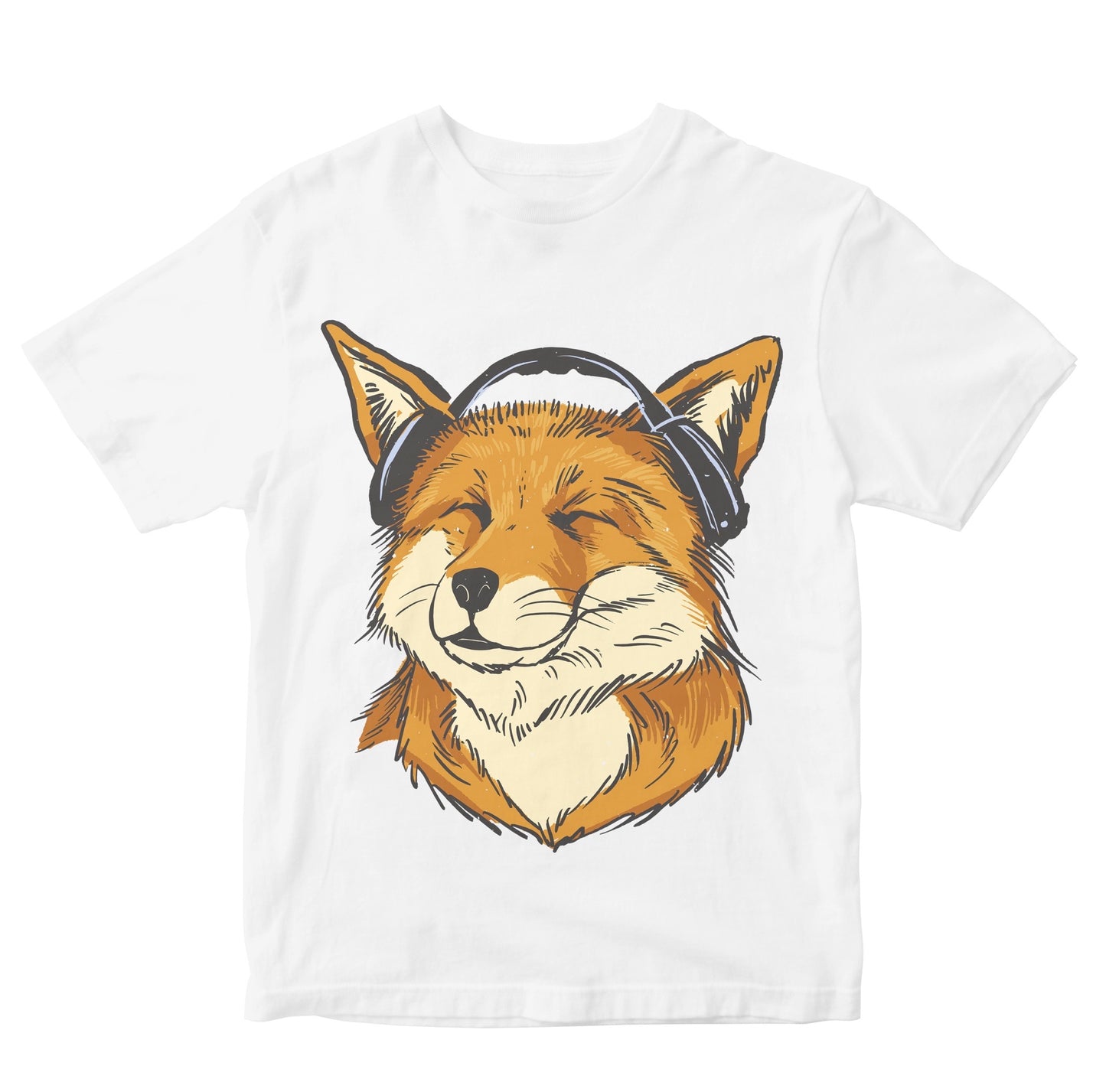 Happy Fox Listening To Music Kids