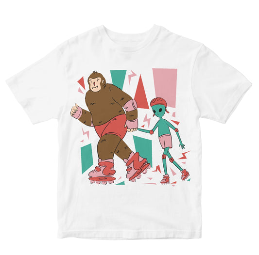 Bigfoot & Alien Roller Skating Kids