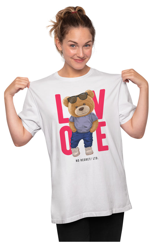 Love Teddy Bear Oversized Unisex T-shirt