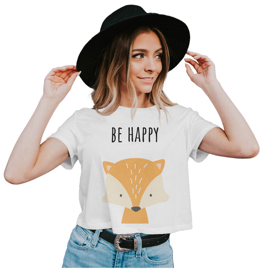 Be Happy - Fox Crop Top