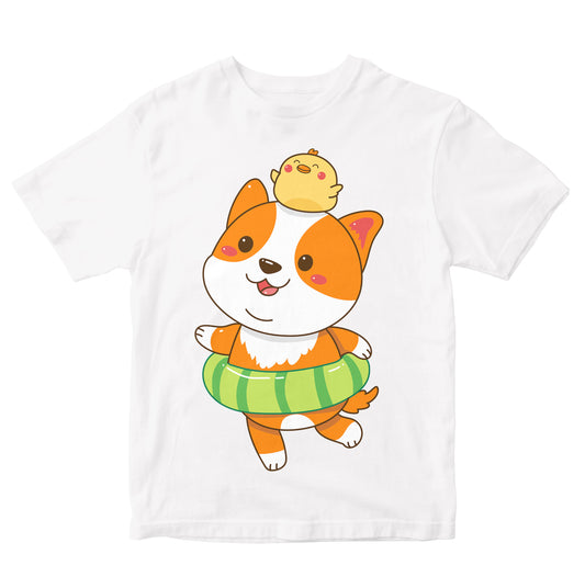 Cute Summer Corgi With Duck Toddler