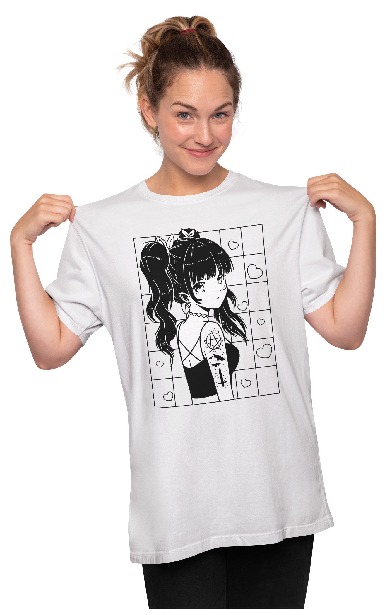 Cute Anime Goth Girl Oversized Unisex T-shirt
