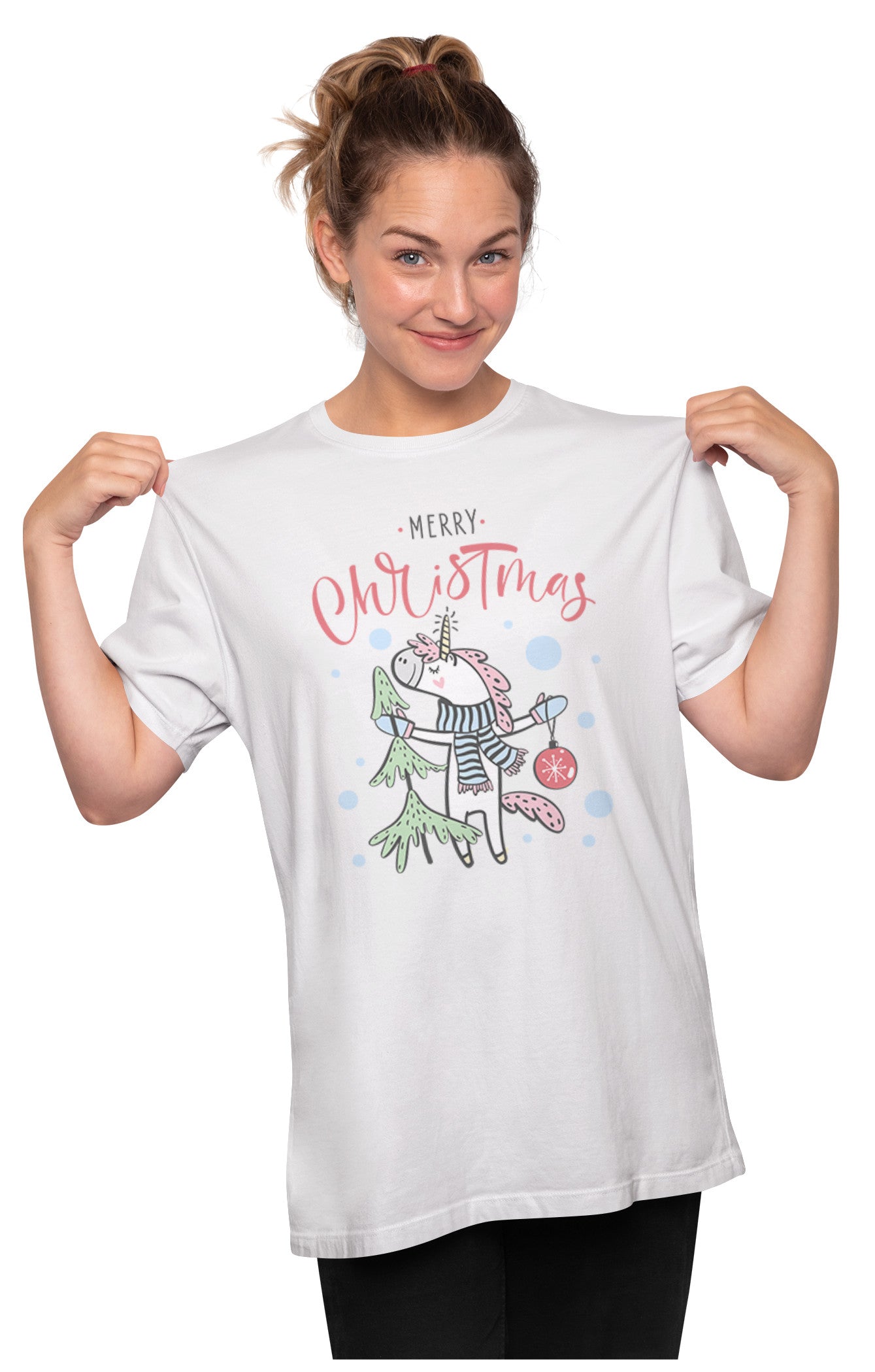 Christmas Unicorn Oversized Unisex T-shirt
