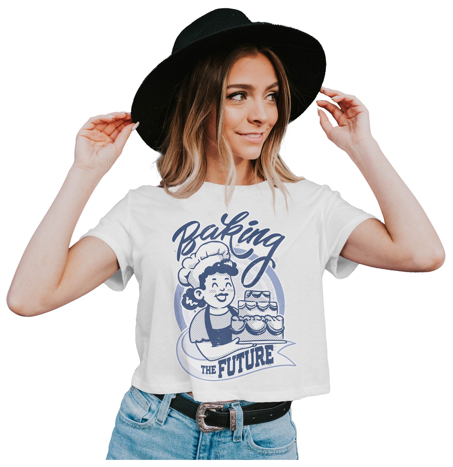 Baking The Future - Retro Cartoon Crop Top