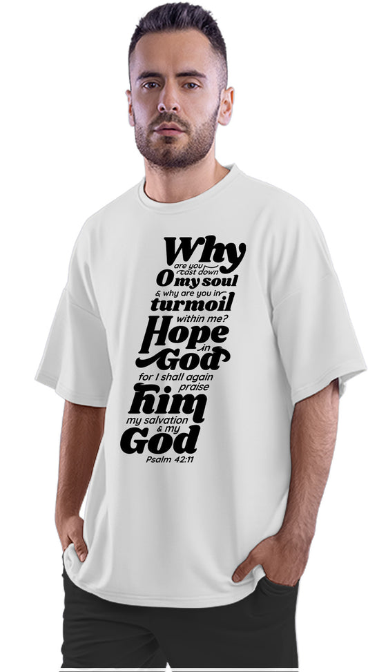 Bible - Psalm Quote Oversized Unisex T-shirt