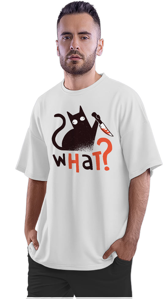 What - Psycho Cat Oversized Unisex T-shirt