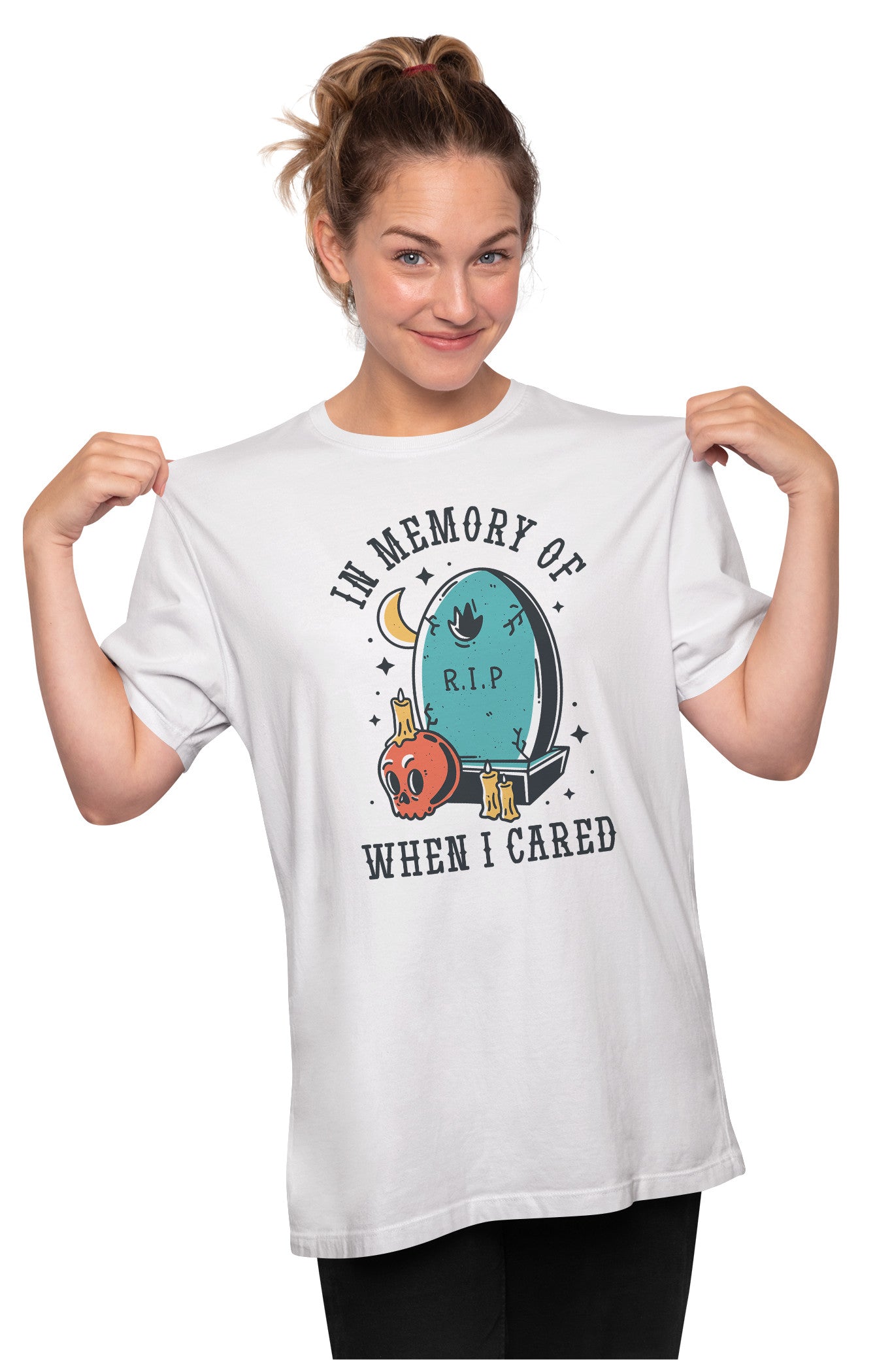 In Memory Of When I Cared Oversized Unisex T-shirt
