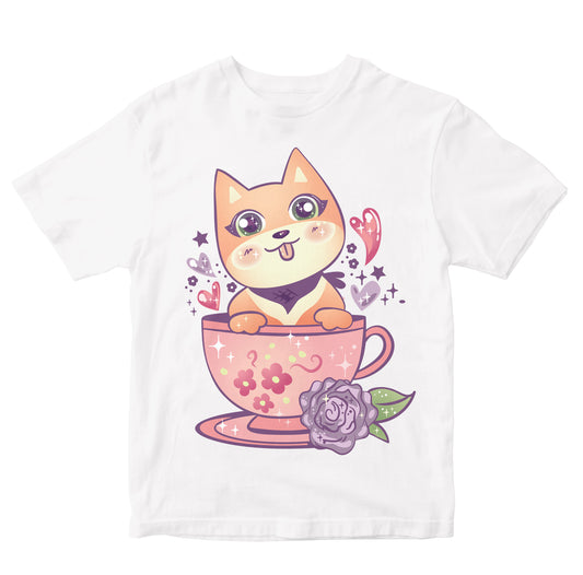 Cute Pup In Cup - Kawaii Dog In Cup Toddler