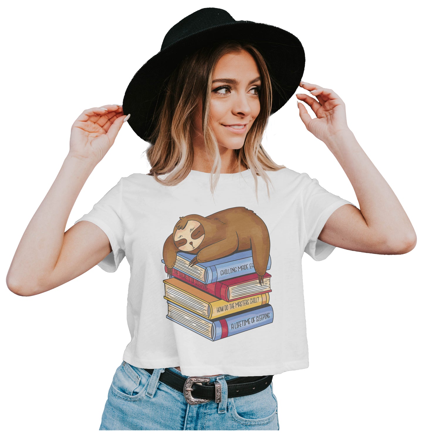 A Sloth That Loves To Read Crop Top