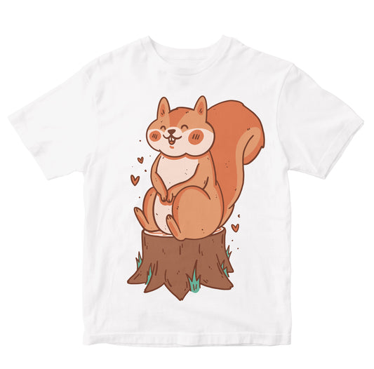 Cute Squirrel On Stump Toddler