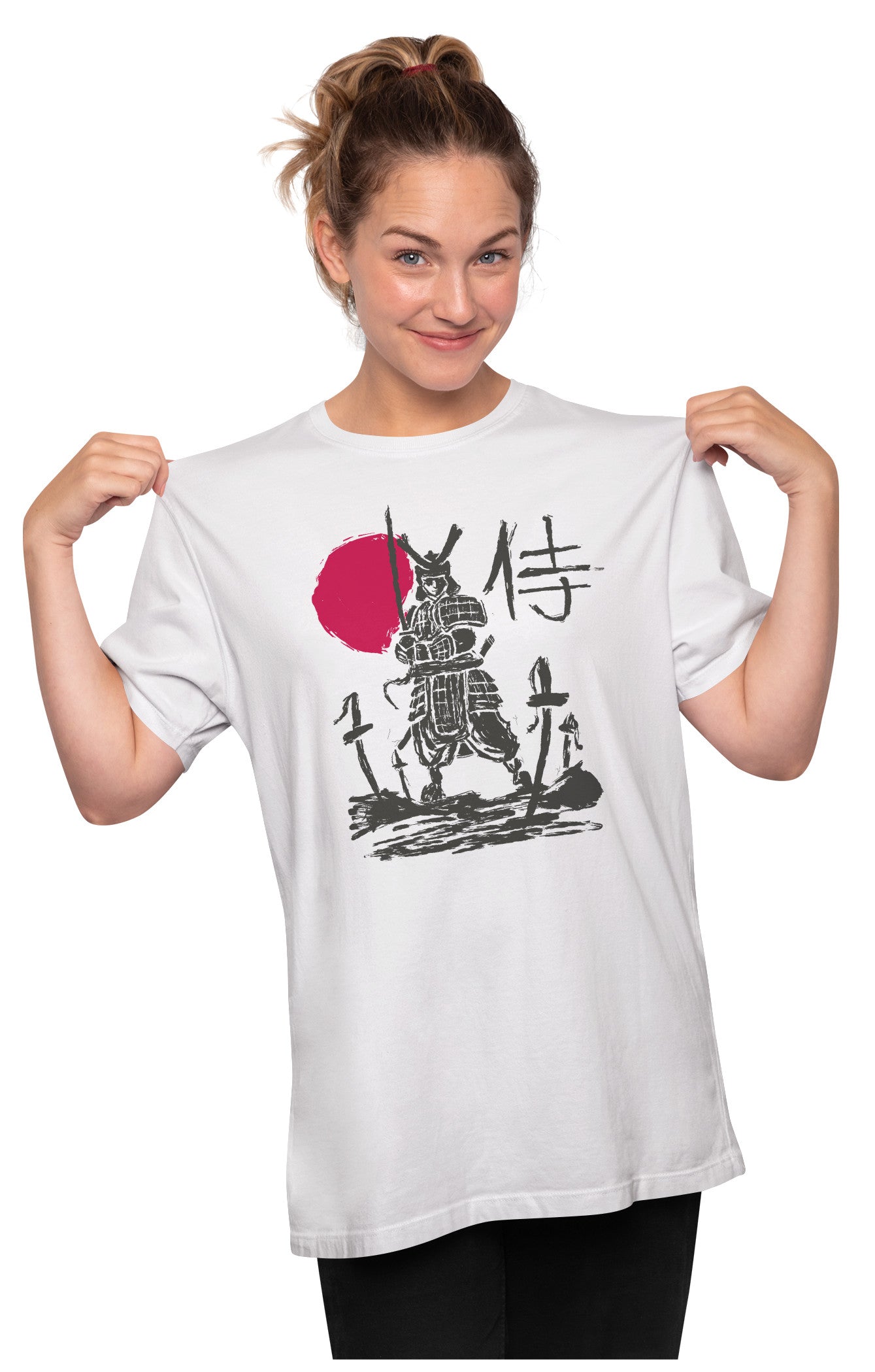 Samurai Warrior Against Crimson Sunset Oversized Unisex T-shirt