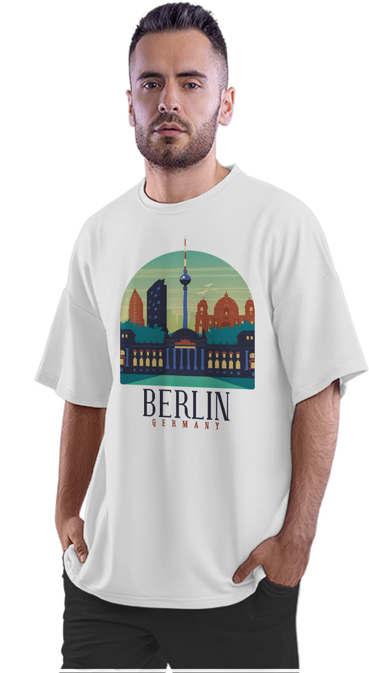 Berlin Germany Skyline Oversized Unisex T-shirt