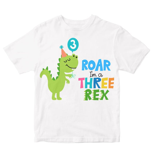 Three Rex T-Rex Birthday Toddler