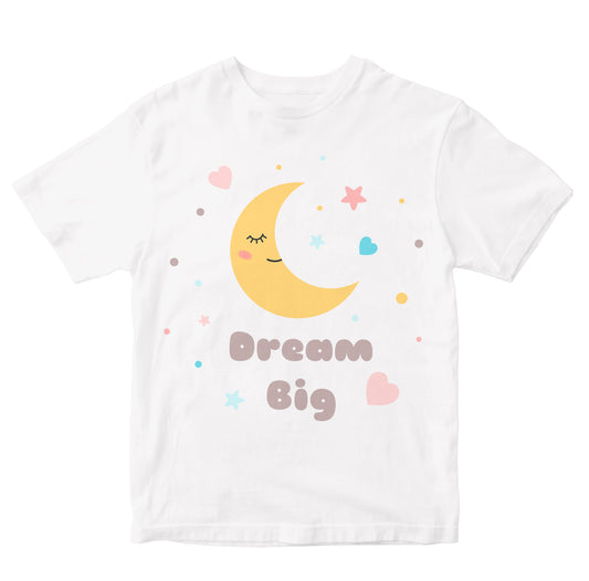 Dream Big Cute Yellow Sleeping Moon Toddler T-Shirts