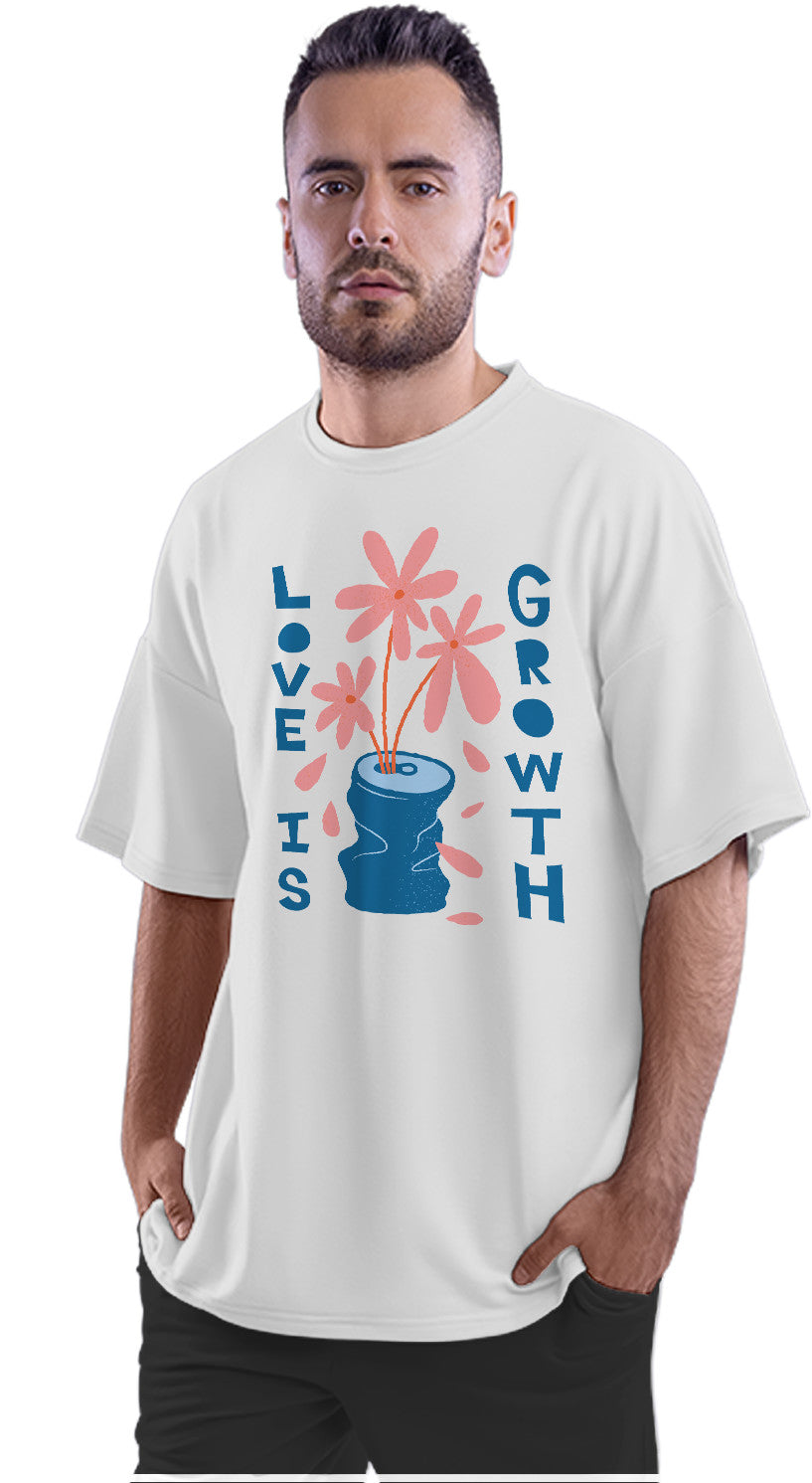 Love Is Growth - Blooming Flowers Oversized Unisex T-shirt