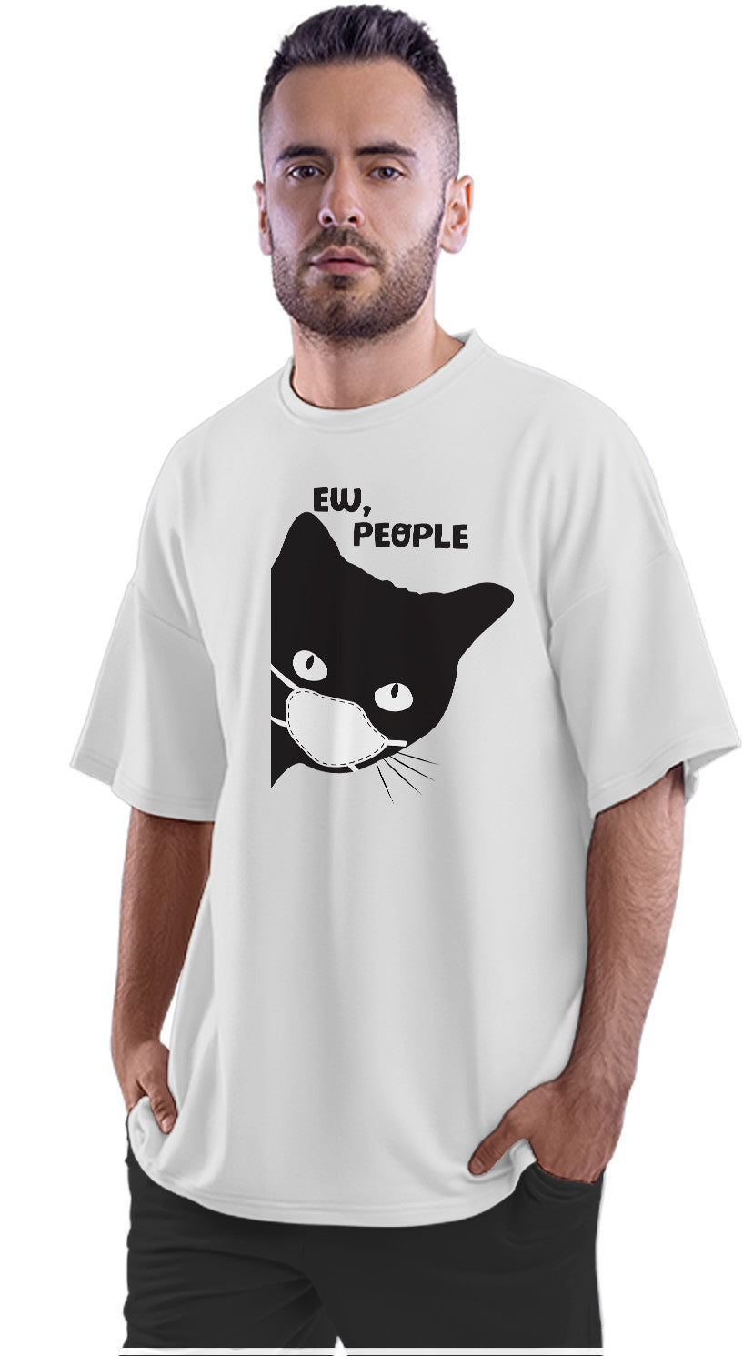 Ew, People - Antisocial Cat Oversized Unisex T-shirt