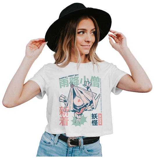 Amefuri Kozo Yokai - Japanese Folklore Crop Top