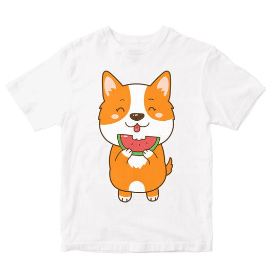 Cute Summer Corgi Eating Watermelon Toddler