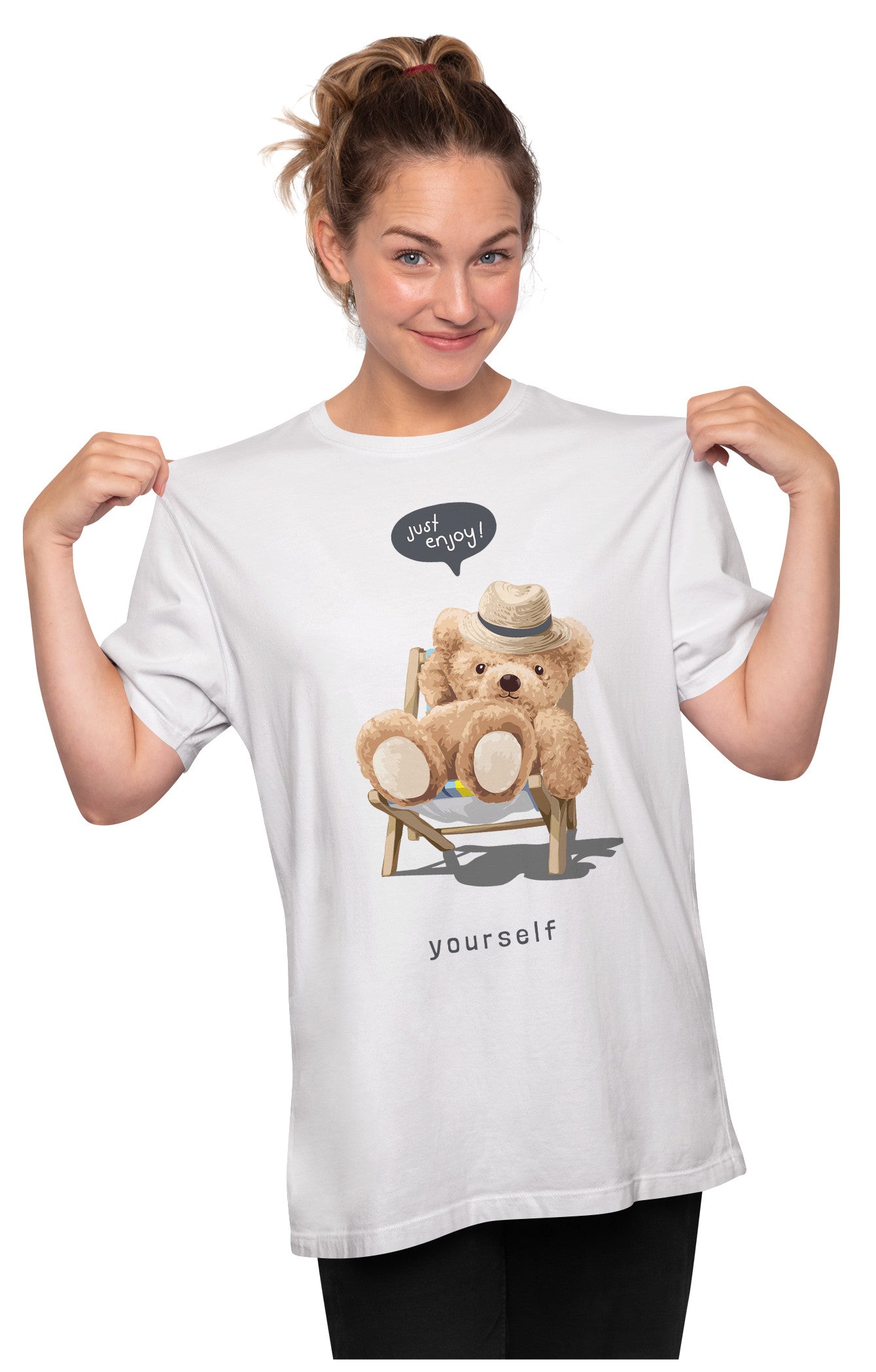 Just Enjoy Yourself - Teddy Bear Oversized Unisex T-shirt