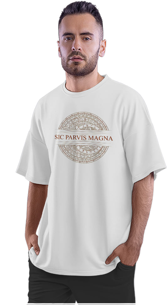 Sic Parvis Magna - Uncharted Game Artwork Oversized Unisex T-shirt