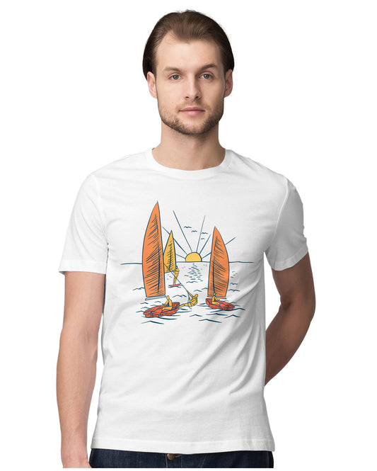 Sailboat - Sea Boat Sailing Hand Drawn