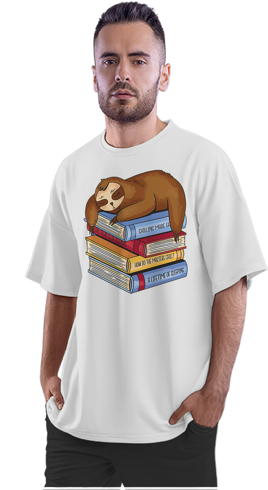 A Sloth That Loves To Read Oversized Unisex T-shirt