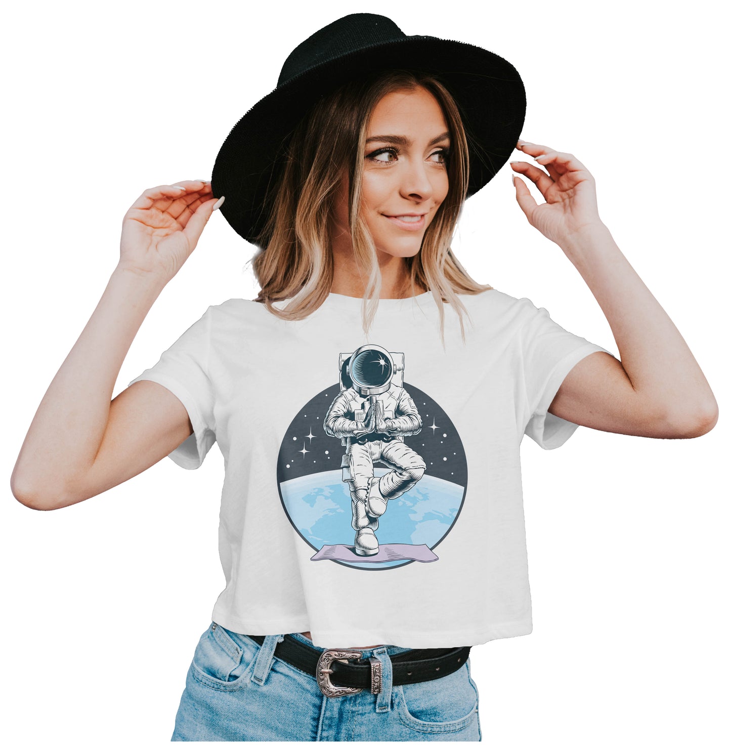 Astronaut - Yoga Pose Crop Top