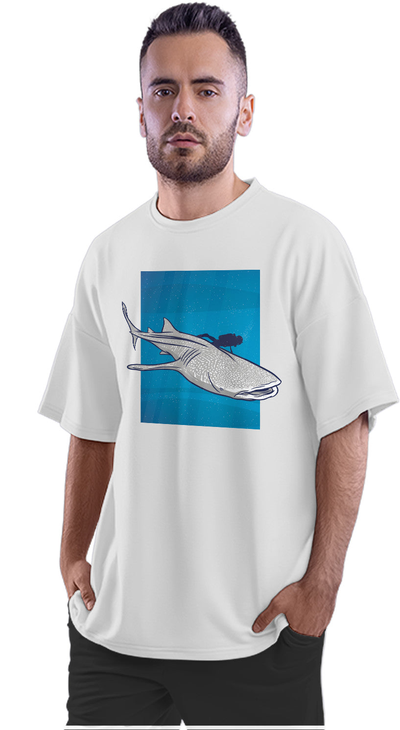 Whale Shark & Diver Oversized Unisex T-shirt