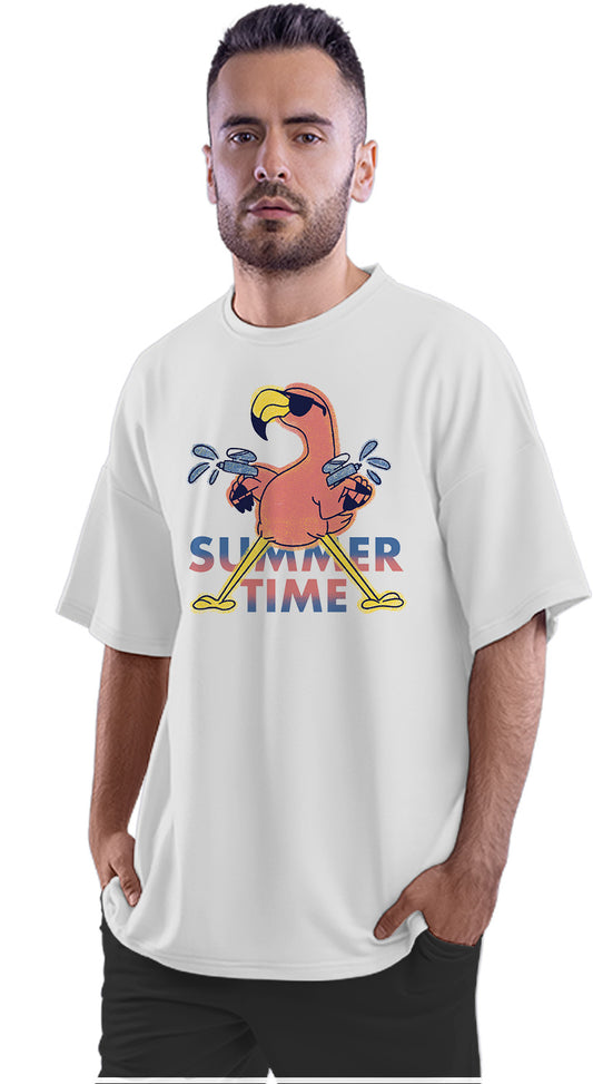 Summer Time Flamingo Oversized Unisex T-shirt