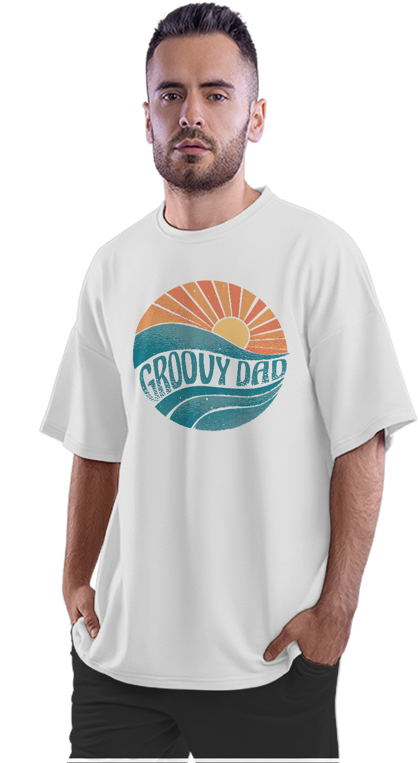 Groovy Dad - Sunset Oversized Unisex T-shirt