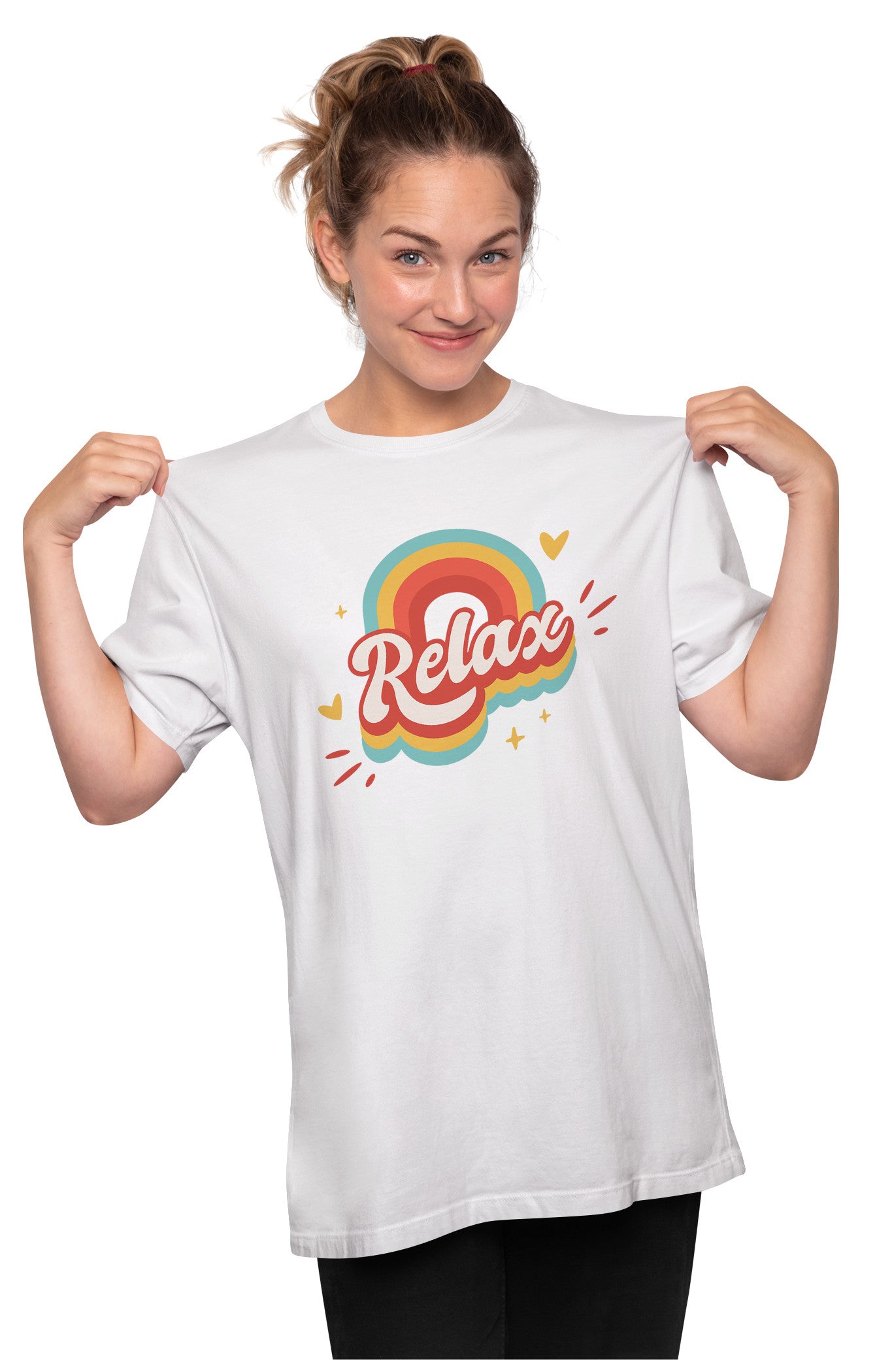 Relax - Retro Rainbow Oversized Unisex T-shirt