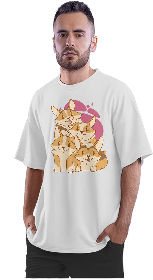 A Pile Of Cute Corgis - Corgi Oversized Unisex T-Shirt