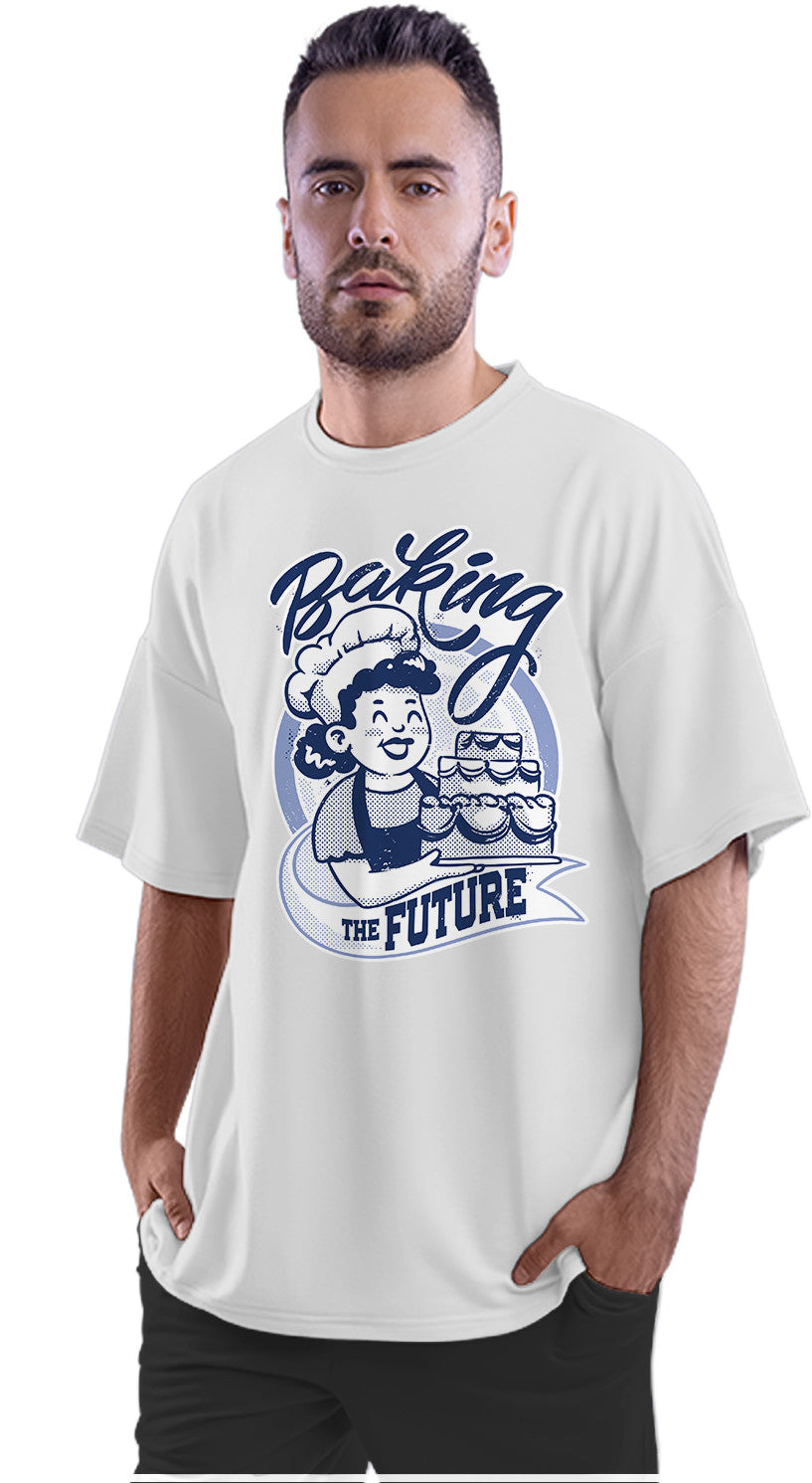 Baking The Future - Retro Cartoon Oversized Unisex T-shirt