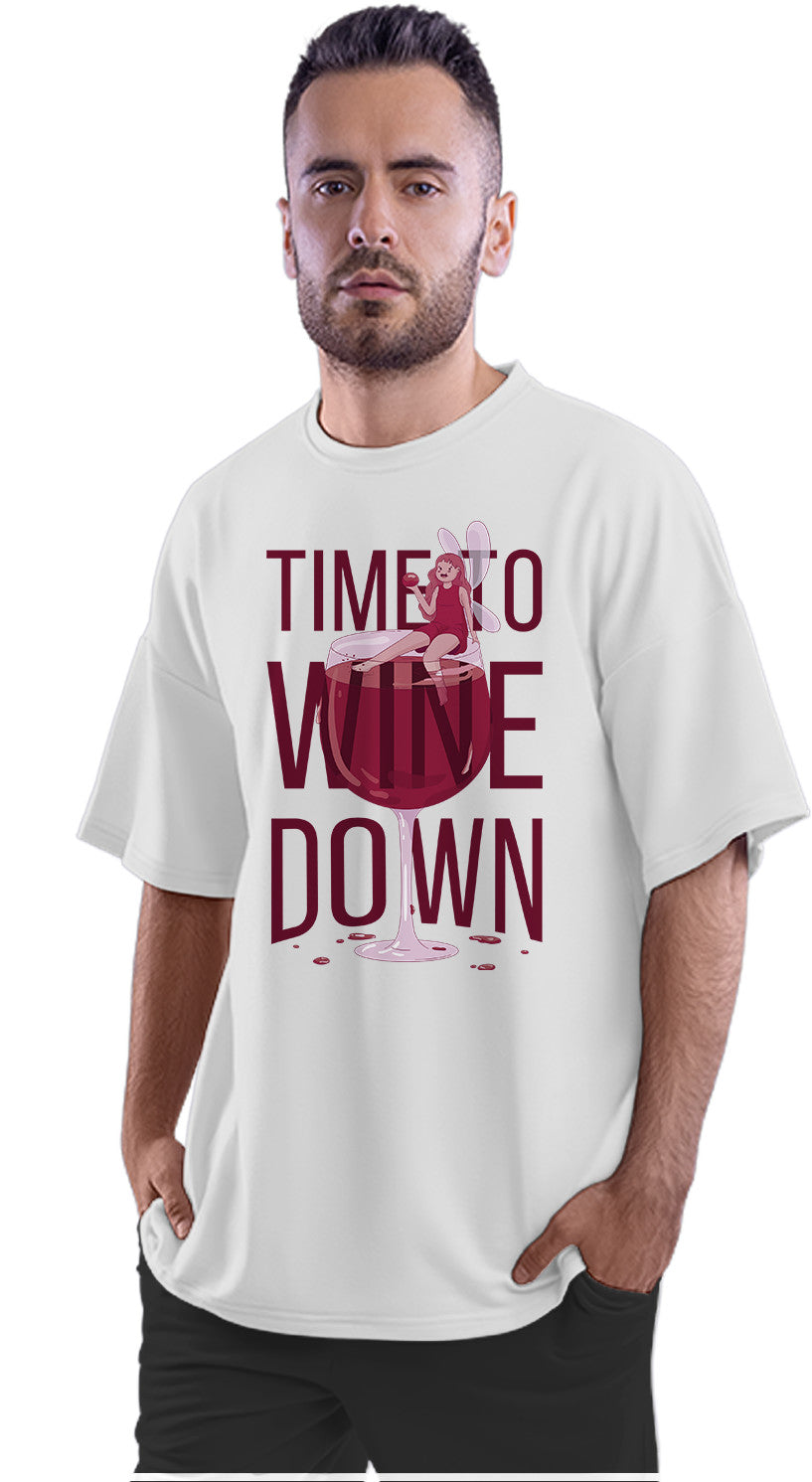 Time To Wine Down Oversized Unisex T-shirt