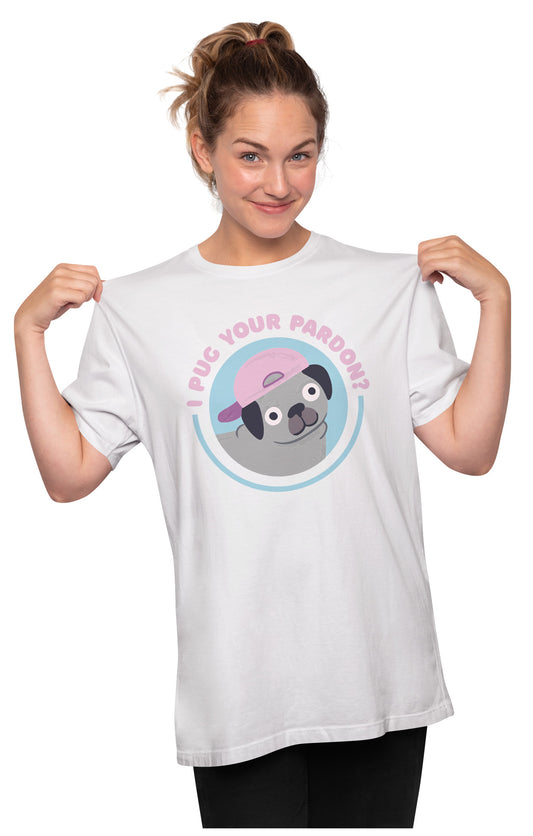 I Pug Your Pardon - Funny Word Play Dog Oversized Unisex T-shirt