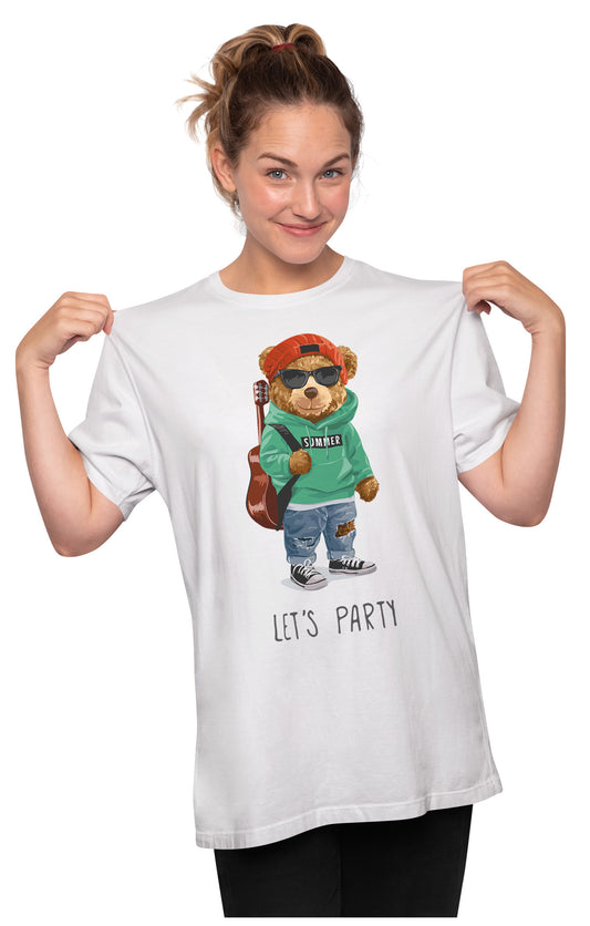 Let's Party - Teddy Bear Oversized Unisex T-shirt